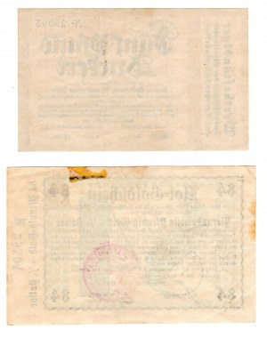 Strzałów (Stralsund), 20 Goldpfennig 1923 / 84 goldpfennig (1/5 dollar) 1923, zestaw 2 sztuki