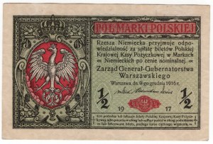 Polska, 1/2 marki polskiej 1916, Generał, seria B