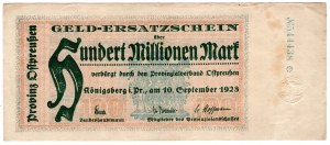 Königsberg (Konigsberg), 100 million marks 1923
