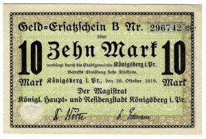 Königsberg (Konigsberg), 10 marks 1918