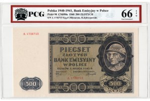 Pologne, 500 zlotys 1940, série A