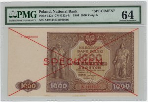 Polska, 1 000 złotych 1946, seria A. 8900000, SPECIMEN