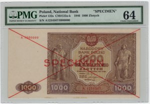 Polsko, 1 000 zlotých 1946, série A. 8900000, EXEMPLÁŘ