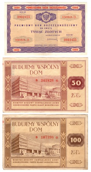 Pologne, 1 000 PLN 1971 - Bon d'épargne bonus n° 0932455