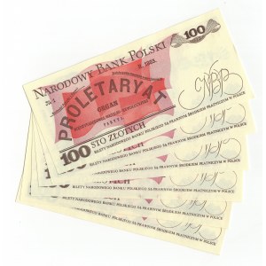 Polska, PRL, 100 złotych 1988, seria (RL,PZ,RD,TF), zestaw 6 sztuk