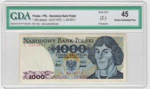 Pologne, PRL, 1 000 zlotys 1975, série L