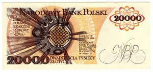 Pologne, République populaire de Pologne, 20 000 zloty 1989, série AR