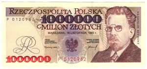 Polska, III RP, 1 milion złotych 1993, seria P