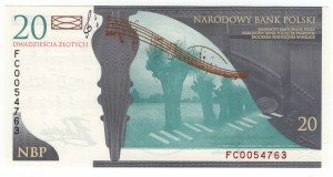 Polska, III RP, Fryderyk Chopin, 20 złotych 2009