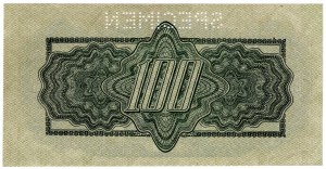 Československo, 100 korun 1944 (1945), SPECIMEN - s razítkem