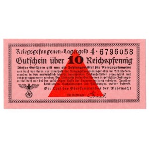 Niemcy, Uniwersalne bony obozowe, Kriegsgefangenen - Lagergeld - 10 Reichspfennig, seria 4