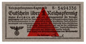 Niemcy, Uniwersalne bony obozowe, Kriegsgefangenen - Lagergeld - 1 Reichspfennig, seria 5