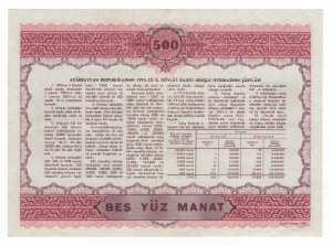 Azerbaijan, 500 manat 1993