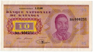 Katanga, 10 francs 1960