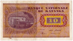 Katanga, 10 franchi 1960
