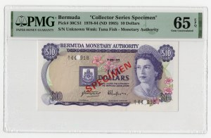 Bermudy, 10 dolarů 1978, SPECIMEN