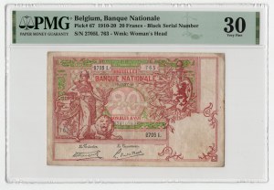 Belgia, 20 francs 1910-1920