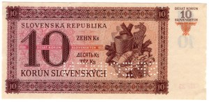 Slovensko, 10 korun 1943, SPECIMEN