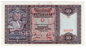 Slovaquie, 50 korun 1940 SPÉCIMÈNE