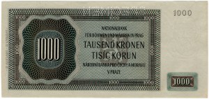 Protektorát Čechy a Morava, 1000 korún 1942, SPECIMEN