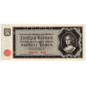 Protektorat Czech i Moraw, 50 korun 1940, SPECIMEN