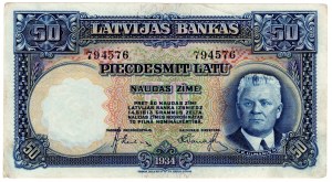 Latvia, 50 latu 1934