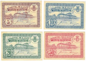 Portugal, Hôpital S. Jose Arcos de Valdevez, (5,10, 20, 50 centavos), ensemble de 4 pièces