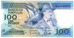 Portugalsko, 100 escudos 1988