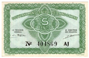 Francúzska Indočína, 5 centov (1942)