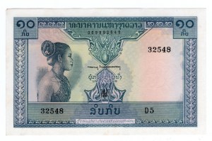 Laos, 10 Kip 1962