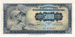 Jugoslávie, 5000 dinárů 1955