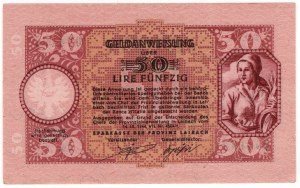 Jugoslawien, Slowenien, Deutsche Besatzung im Zweiten Weltkrieg - Laibach, 50 Lira 1944