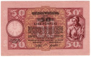 Jugoslavia, Slovenia, occupazione tedesca della seconda guerra mondiale - Laibach, 50 lire 1944