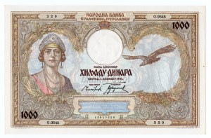 Yugoslavia, 1000 dinar 1931