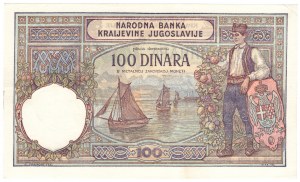 Jugoslávie, 100 dinárů 1929 - vodoznak Alexander I