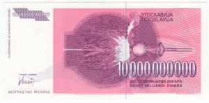 Jugoslawien, 10 Milliarden Dinar 1993, SPECIMEN