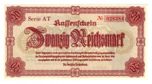 Deutschland, Sudetenland, 20 Mark 1945, Serie AT