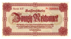 Germany, Sudetenland, 20 marks 1945, AT series