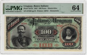 Uruguay, 100 pesos 1887