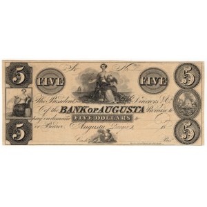 Stany Zjednoczone Ameryki, 5 dolarów, The Bank of Augusta - Augusta, Georgia