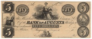 United States of America, $5, The Bank of Augusta - Augusta, Georgia