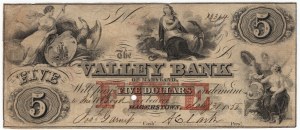 Spojené Štáty Americké, 5 dolárov 1855, The Valley Bank - Hagerstown, Maryland