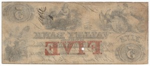 Spojené Štáty Americké, 5 dolárov 1855, The Valley Bank - Hagerstown, Maryland