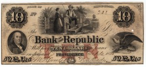 Stati Uniti d'America, 10 dollari 1855, Banca della Repubblica - Providence, Rhode Island