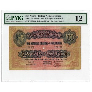 Afryka Wschodnia (Nairobi), 100 Shillings / 5 Pounds 1943
