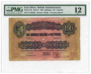 Africa orientale (Nairobi), 100 scellini / 5 sterline 1943