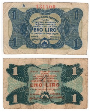Slovenia, 1 lira 1944, serie A e AA - più raro