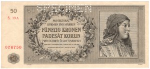 Protektorat Böhmen und Mähren, 50 Kronen 1944, SPECIMEN