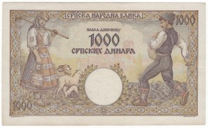 Serbie, 1 000 dinars 1942