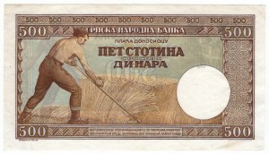 Srbsko, 500 dinárov 1942, séria X - náhrada
